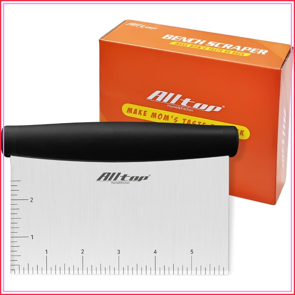 Bench Scraper Dough - ที่ขูดและสับแป้งสแตนเลส - อุปกรณ์ทำขนมอเนกประสงค์สำหรับแป้งโดว์ พิซซ่า เค้ก 1