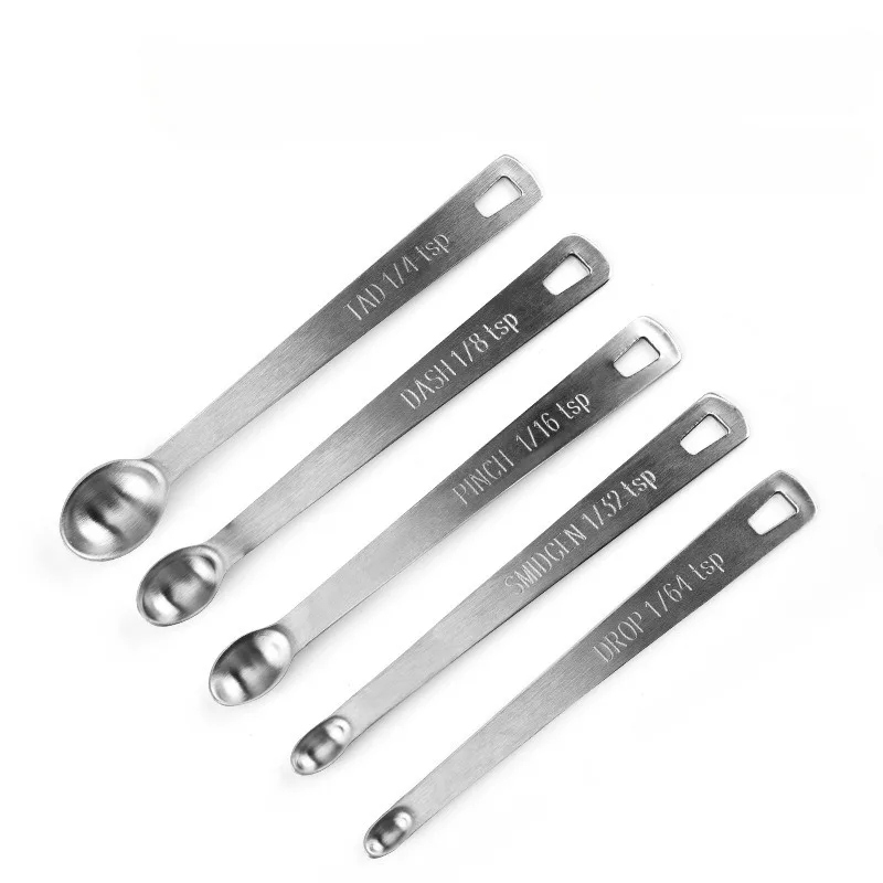 Kitchen Baking Kit - ชุดช้อนตวงขนาดเล็ก 5 ชิ้น/ชุด สแตนเลส สำหรับตวงเครื่องปรุงรส ของแห้ง