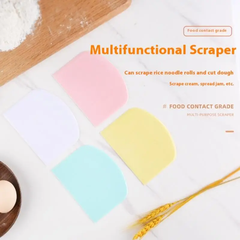 Bench Scraper Dough - ที่ขูดแป้ง 2 ชิ้น ทำจากพลาสติกปลอดภัยสำหรับอาหาร ที่ตัดแป้งแบบยืดหยุ่น ใช้ได้หลากหลาย