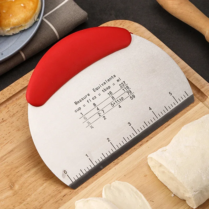 Bench Scraper Dough - ที่ขูดแป้ง ที่ตัดแป้งขนมปัง พิซซ่า ที่ขูดแป้งขนม สแตนเลส ที่ขูดแป้งแบบตั้งโต๊ะ