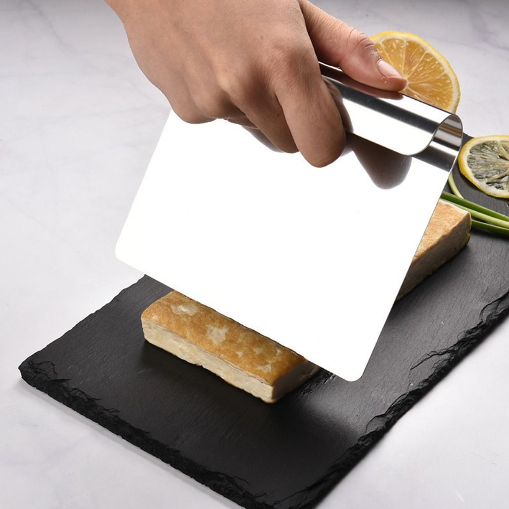 Bench Scraper Dough - ที่ขูดแป้งสแตนเลส 304 แบบแบน เกรดอาหาร ใช้แบ่งเค้ก ด้ามจับตามหลักสรีรศาสตร์