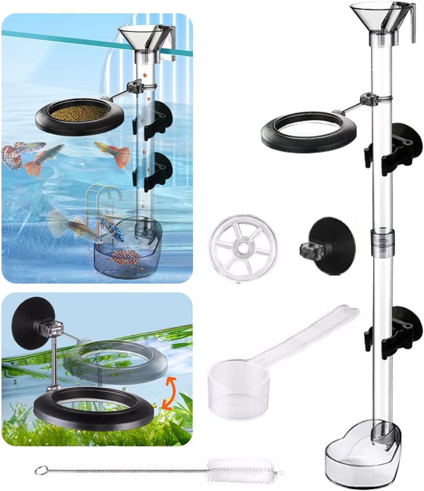 Kitchen Baking Utensil Set - ชุดจานให้อาหารปลาและกุ้ง ชุดท่อให้อาหารปลาพร้อมวงแหวนให้อาหาร ถ้วยดูด ท่อปรับระดับได้ อุปกรณ์ให้อาหารในตู้ปลา