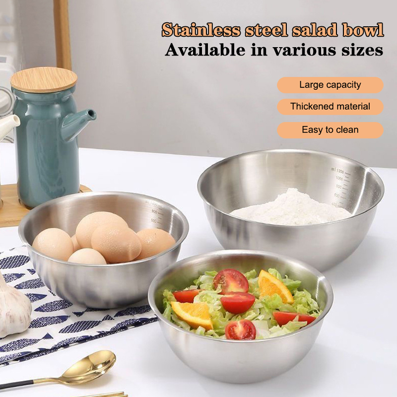 Stand Mixer Bowl - ชุดชามสแตนเลส 1 ชิ้น พร้อมสเกลวัด สำหรับทำอาหาร อบขนม