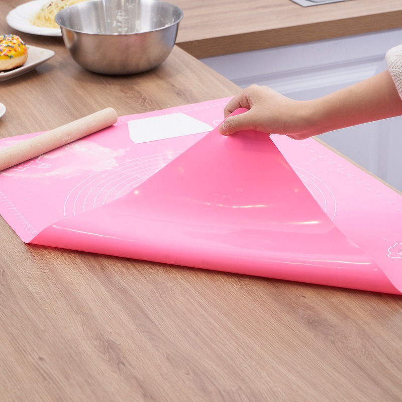 Kitchen Baking Counter - แผ่นซิลิโคนสำหรับรีดแป้ง เกรดอาหาร หนาพิเศษ สำหรับนวดแป้ง อบขนม ใช้ในครัว
