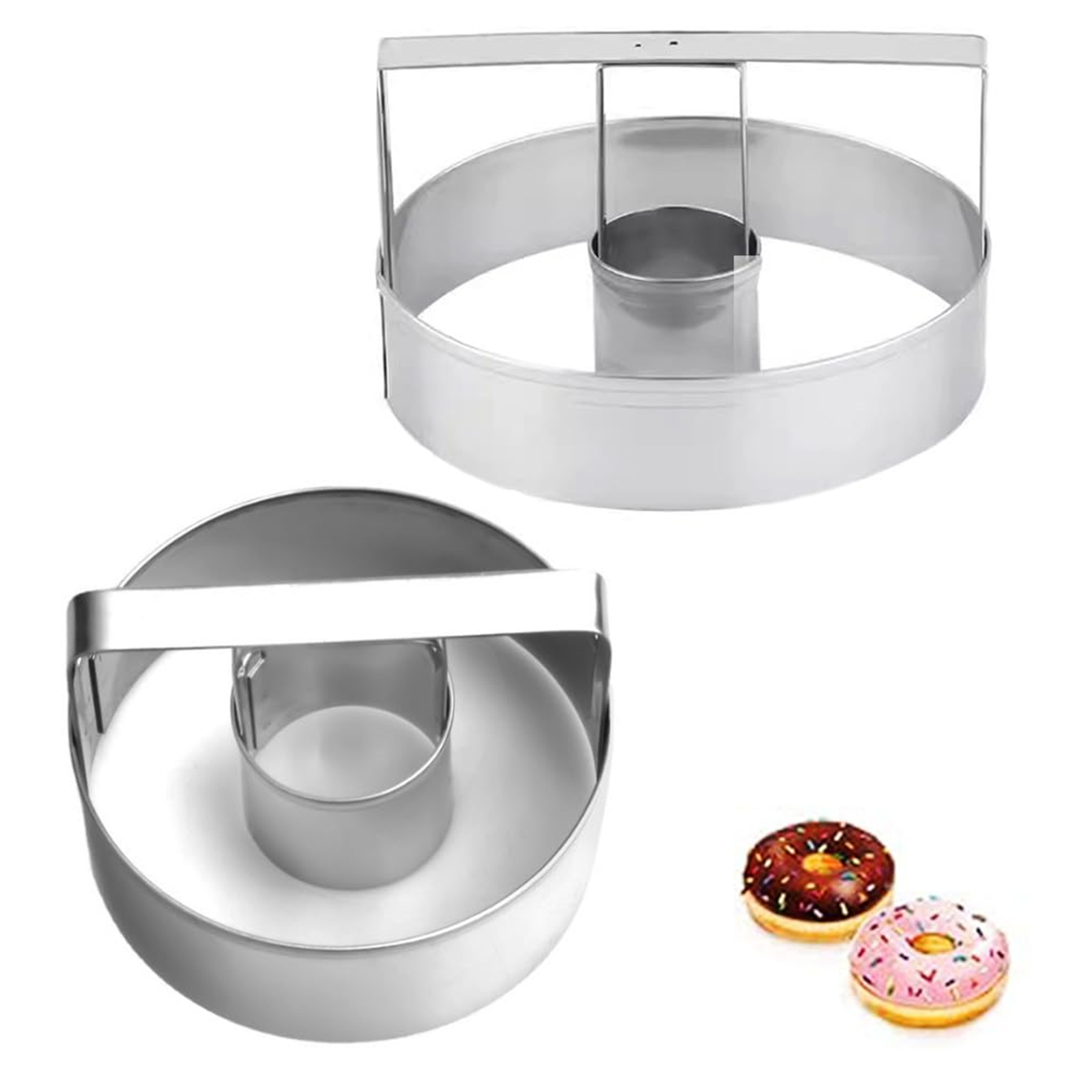 Kitchen Baking Cookies - เครื่องตัดคุกกี้สแตนเลส แม่พิมพ์โดนัททรงกลม สำหรับทำขนม ใช้งานได้ทุกวัน ทนทาน ใช้งานได้หลากหลาย