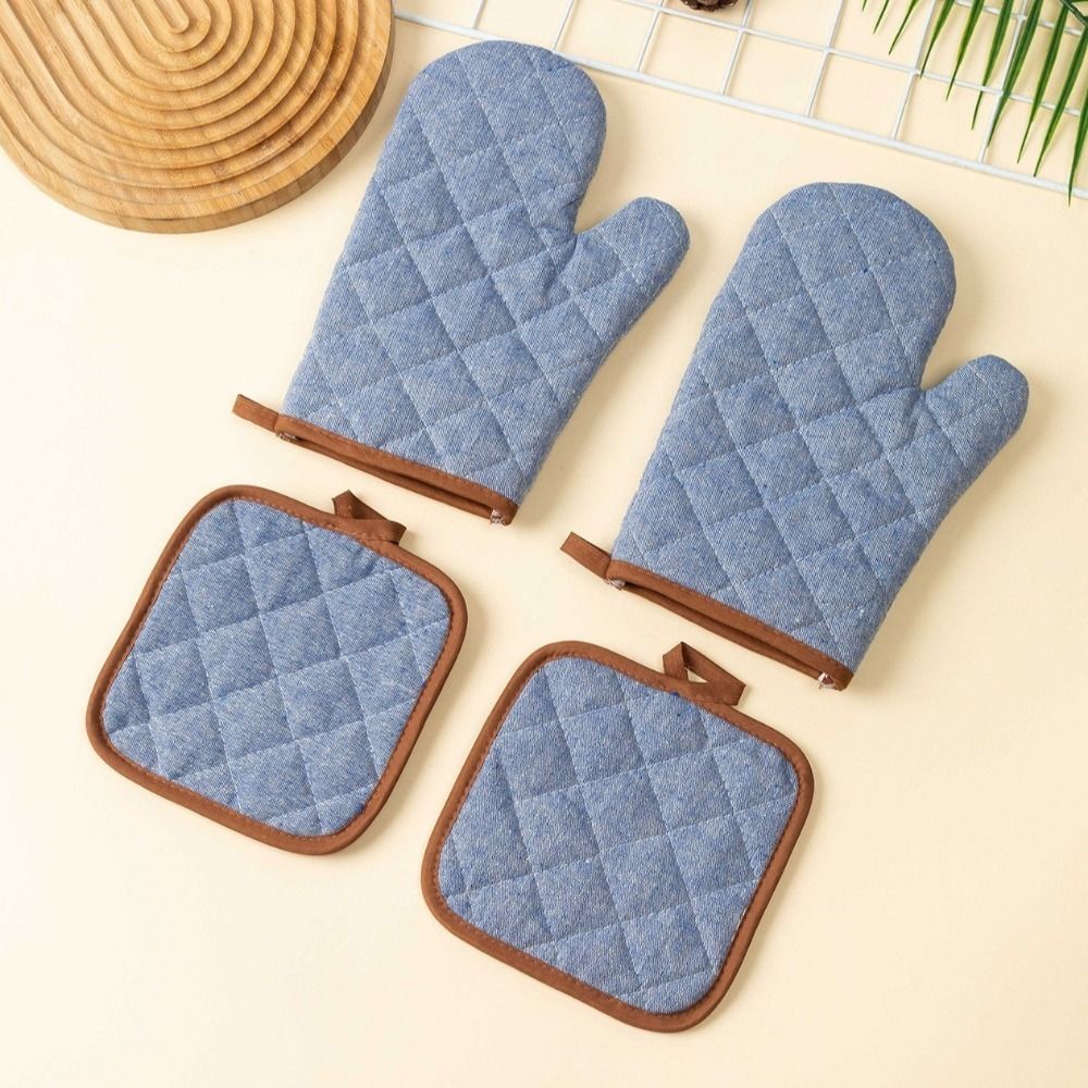 Kitchen Baking Gloves - ถุงมือกันความร้อนสำหรับเตาอบ 2 ชิ้น ทนความร้อน หนาพิเศษ สำหรับไมโครเวฟ