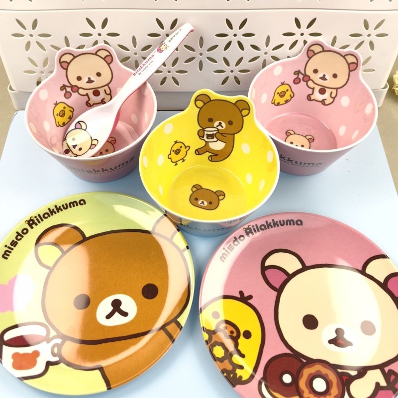 Kitchen Baking Utensil Set - ชุดจานพิมพ์ลายริลัคคุมะสุดน่ารัก ของตกแต่งบ้านแสนสวย ของขวัญแทนใจสำหรับเพื่อน