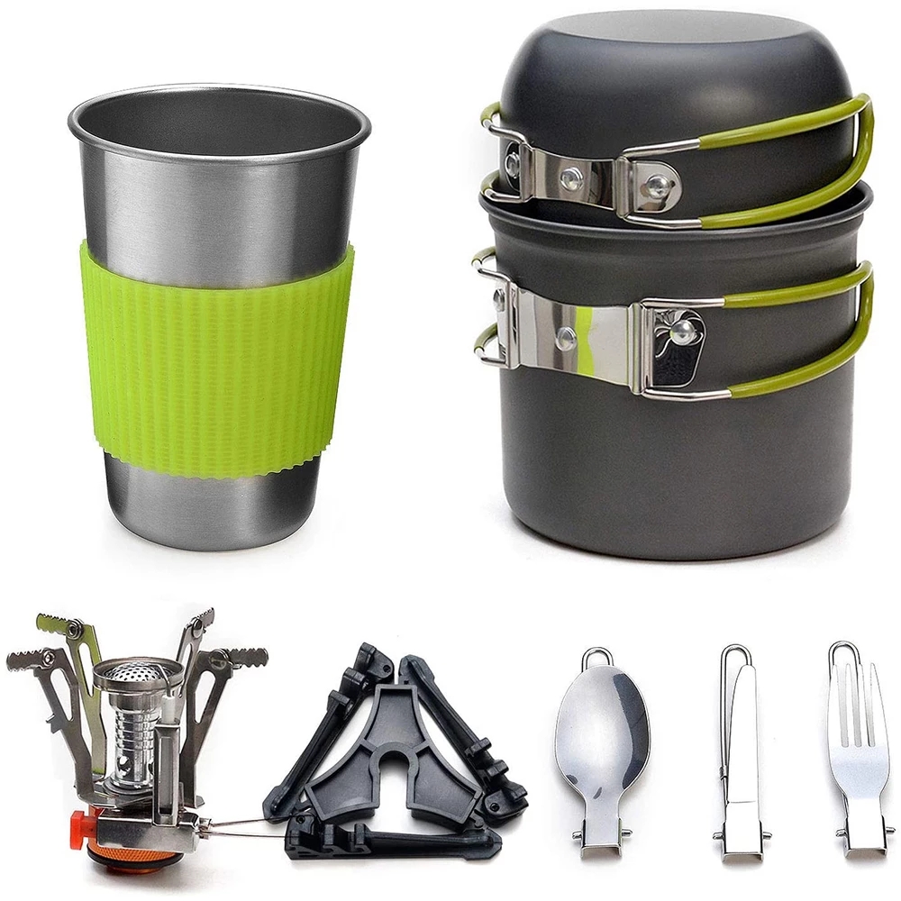 Kitchen Baking Kit - ชุดเครื่องครัวตั้งแคมป์พร้อมเตาชุดทําอาหารกลางแจ้งหม้อกลางแจ้งบนโต๊ะอาหารท่องเที่ยวห้องครัวเดินป่าปิคนิคบาร์บีคิว