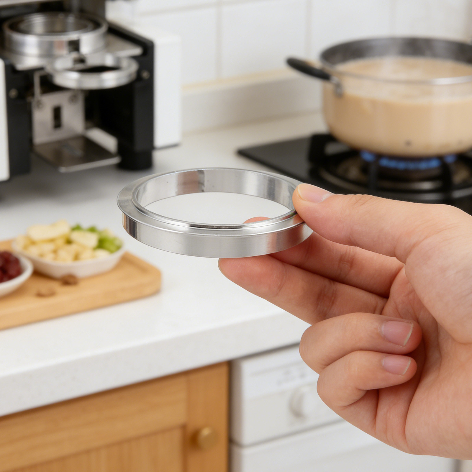 Kitchen Job - แหวนซีลแก้วชาไข่มุกแบบแมนนวล แหวนอะลูมิเนียมสำหรับปิดผนึกแก้ว อะไหล่แหวนซีลสำหรับแก้วกระดาษและแก้วพลาสติก สำหรับร้านเครื่องดื่มและครัว