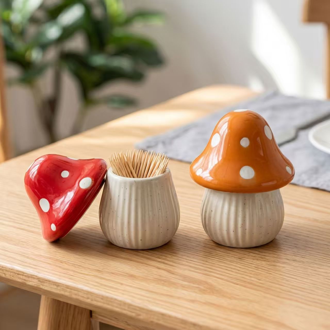 กระปุกเซรามิคลายการ์ตูนรูปเห็ด - Kitchen Zo บทวิจารณ์และราคา