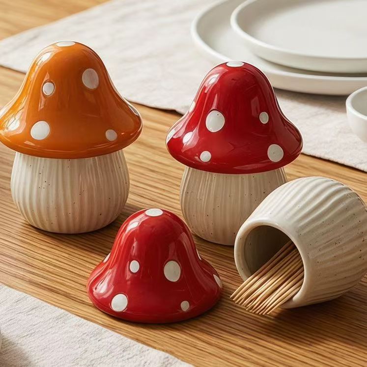 กระปุกเซรามิคลายการ์ตูนรูปเห็ด - Kitchen Zo บทวิจารณ์และราคา