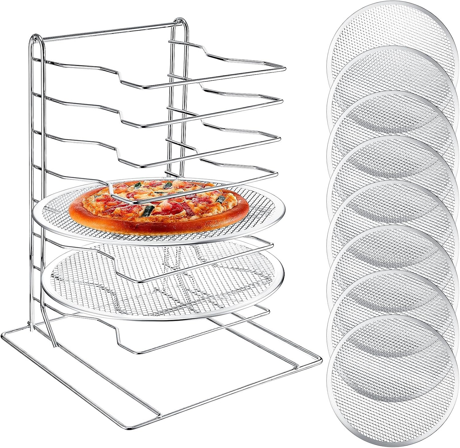 ชั้นวางพิซซ่า 8 ชั้น พร้อมถาดอ - Mini Kitchen Baking บทวิจารณ์และราคา