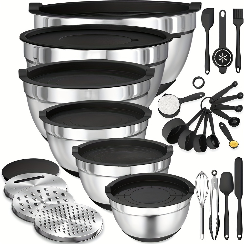 17 ชิ้น, ชุดชามผสมสแตนเลสชามผส - Stand Mixer Bowl บทวิจารณ์และราคา