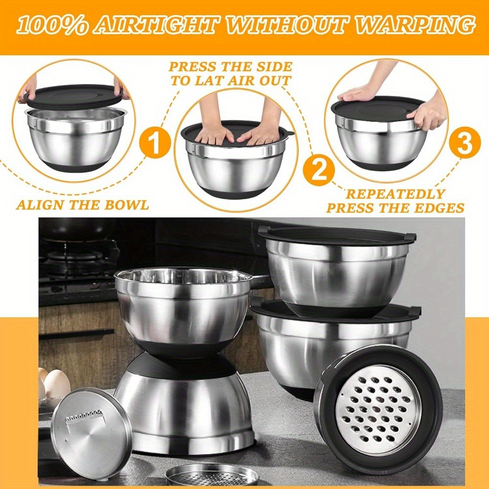 17 ชิ้น, ชุดชามผสมสแตนเลสชามผส - Stand Mixer Bowl บทวิจารณ์และราคา