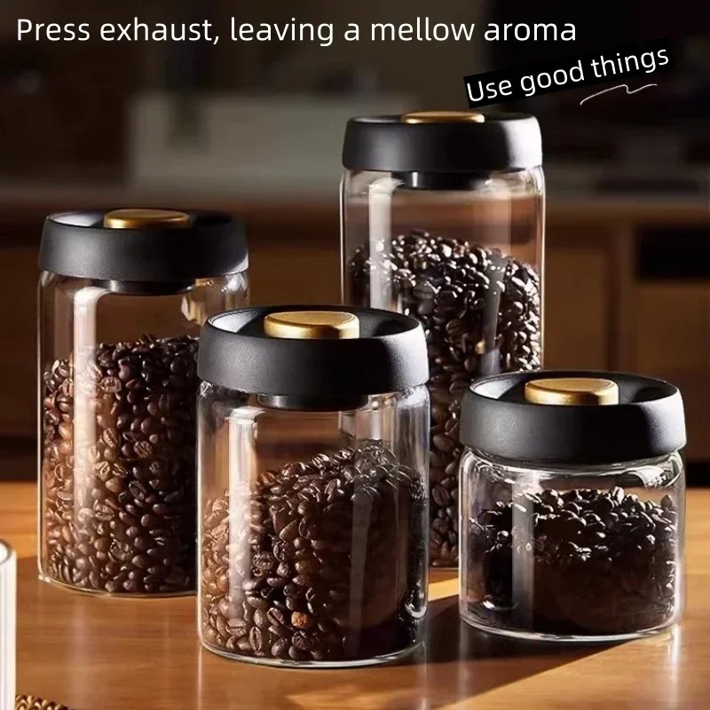 โถเก็บกาแฟสุญญากาศแบบแมนนวล ทำ - Kitchen Job บทวิจารณ์และราคา
