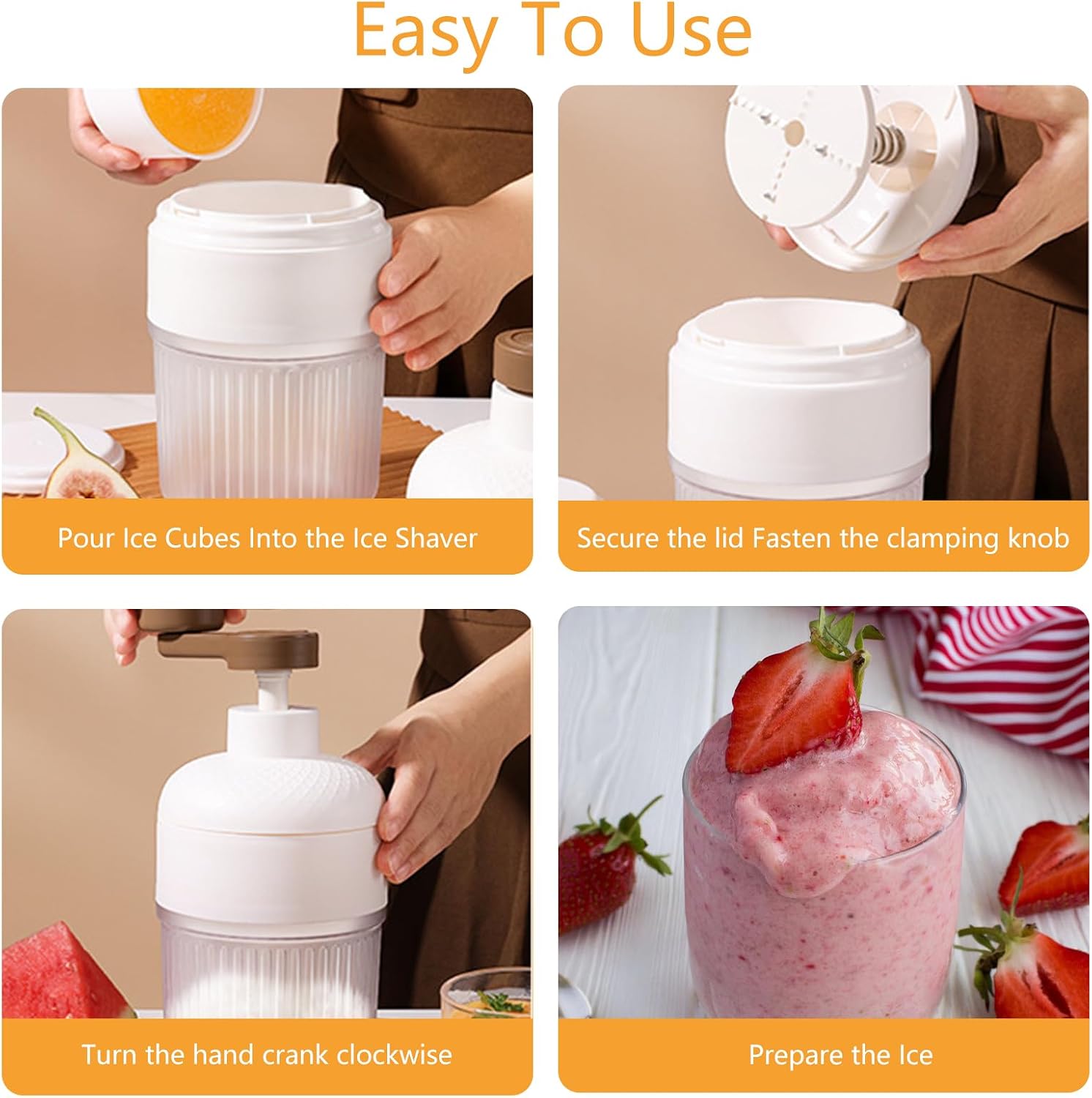 เครื่องบดน้ำแข็งแบบมือหมุนแบบพ - Kitchen Job บทวิจารณ์และราคา