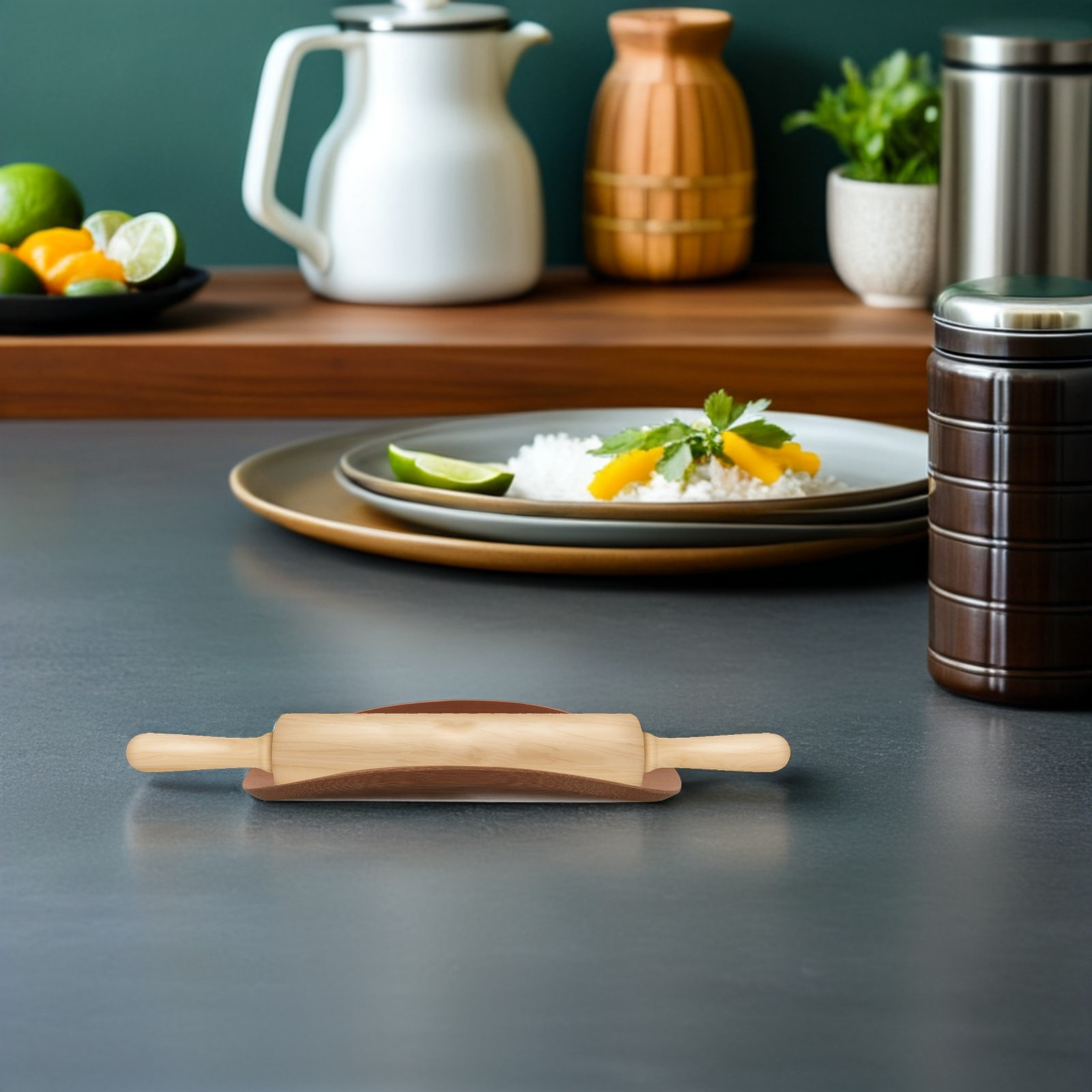 ที่วางไม้คลึงแป้งไม้เนื้อแข็ง  - Kitchen Baking Counter บทวิจารณ์และราคา