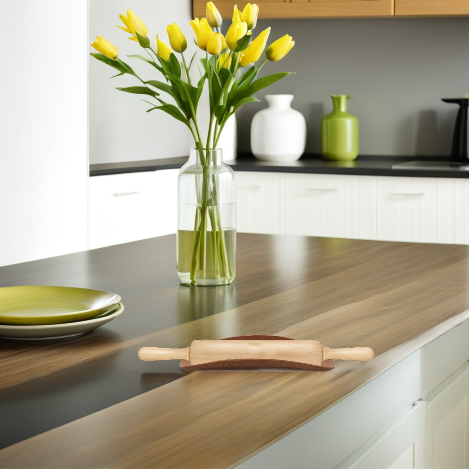 ที่วางไม้คลึงแป้งไม้เนื้อแข็ง  - Kitchen Baking Counter บทวิจารณ์และราคา