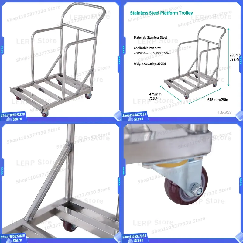 รถเข็นครัวสแตนเลสขนาด 980x645x - Kitchen Baking Trolley บทวิจารณ์และราคา