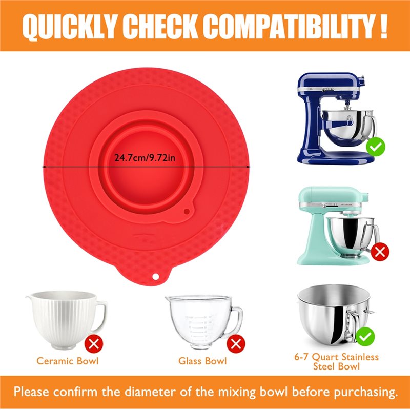 ฝาครอบชามซิลิโคน AD24 สำหรับเค - Stand Mixer Bowl บทวิจารณ์และราคา