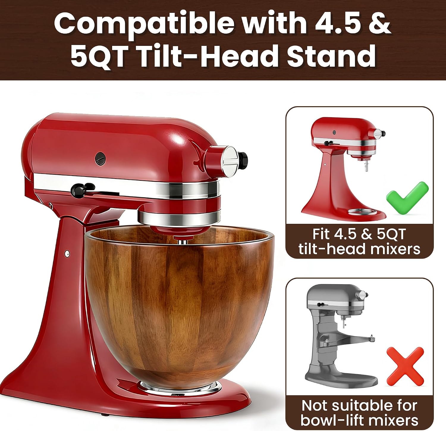 ชามผสมอาหารไม้ KITOART ขนาด 5Q - Stand Mixer Bowl บทวิจารณ์และราคา