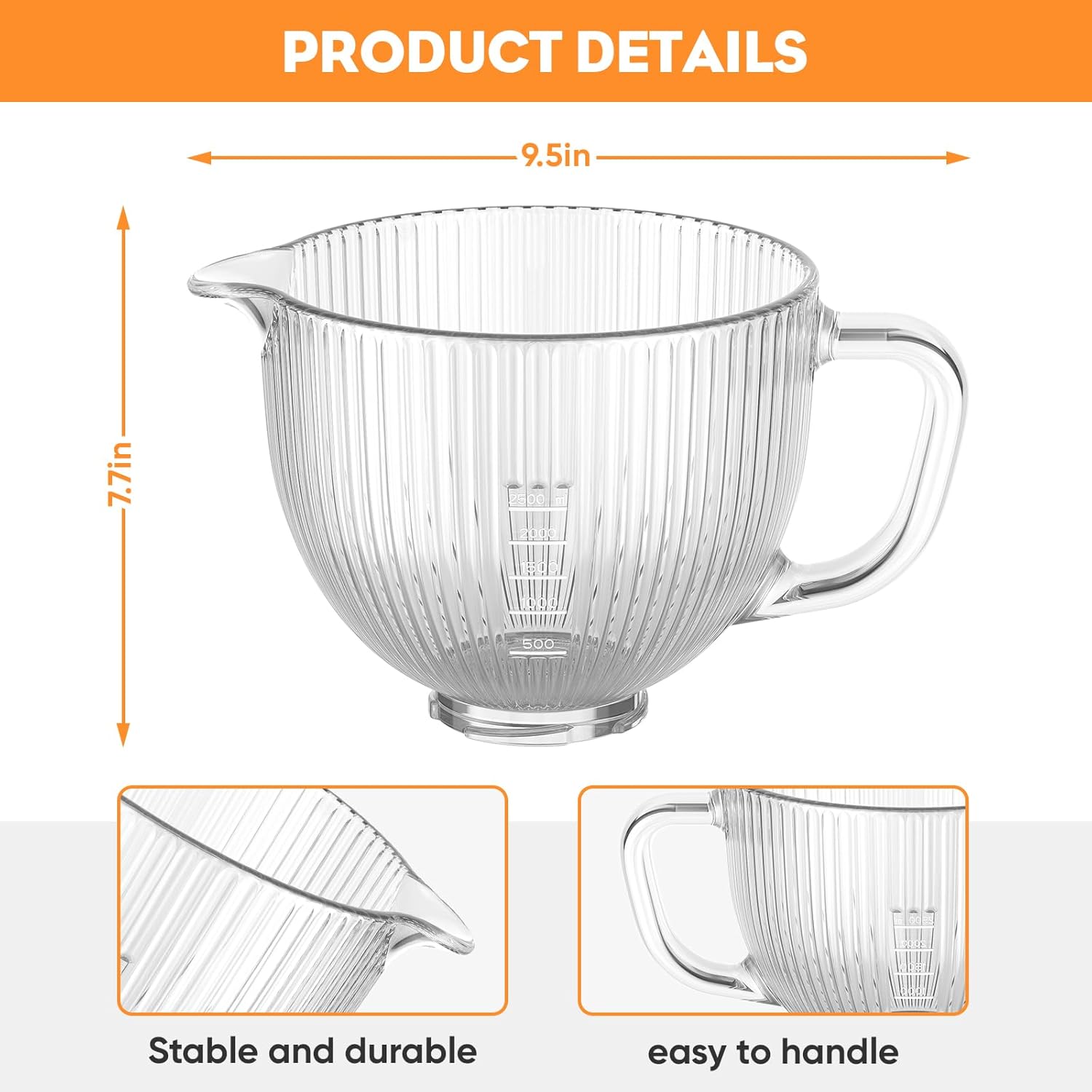 GVODE ชามแก้วสําหรับ Kitchenai - Stand Mixer Bowl บทวิจารณ์และราคา
