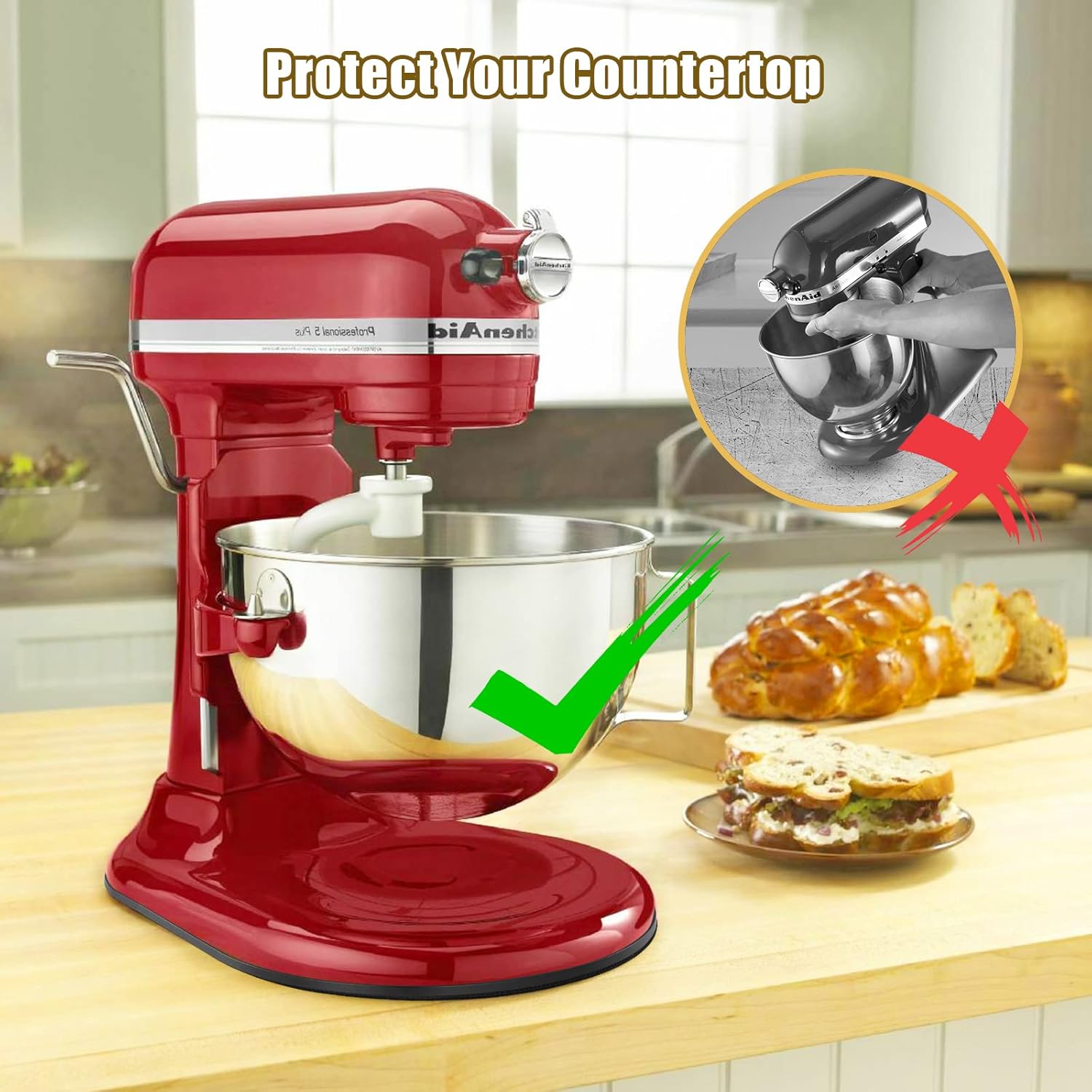 เสื่อเลื่อนสำหรับ KitchenAid M - Stand Mixer Bowl บทวิจารณ์และราคา