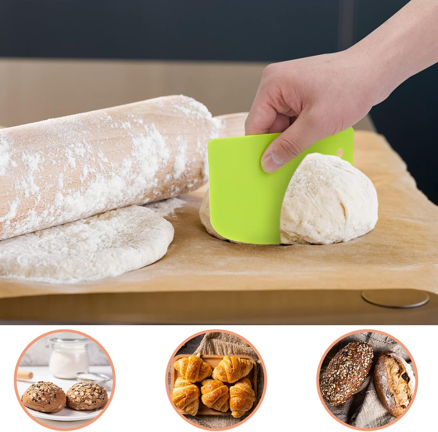 ที่ขูดแป้งพลาสติก ที่ตัดแป้ง ท - Bench Scraper Dough บทวิจารณ์และราคา