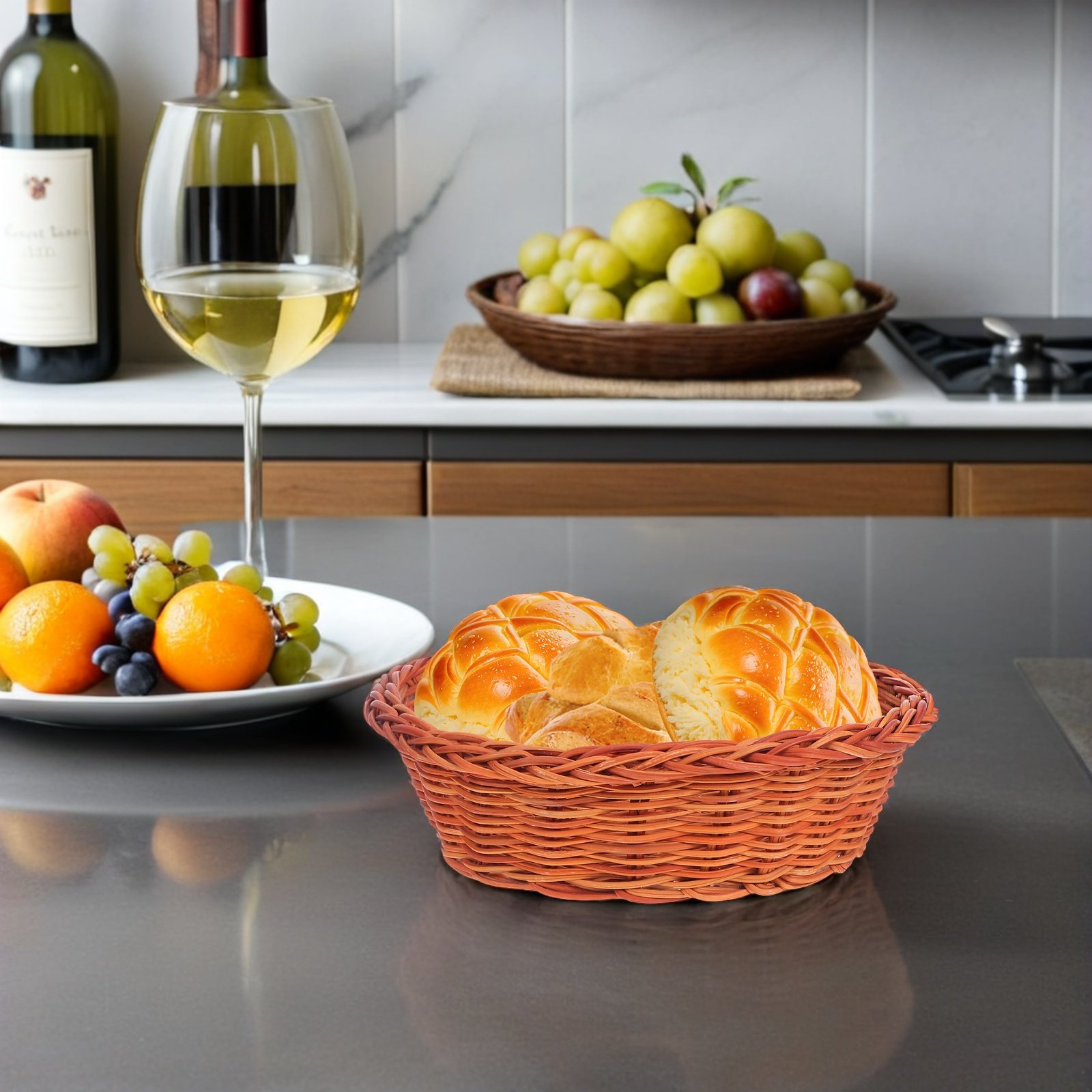 ตะกร้าหวายใส่ขนมปัง 10 ชิ้น สำ - Kitchen Baking Counter บทวิจารณ์และราคา