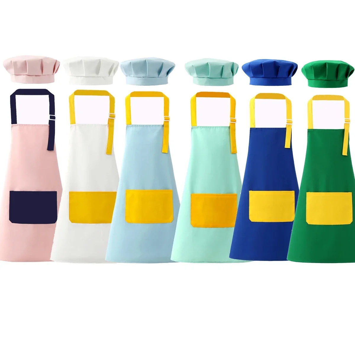 ผ้ากันเปื้อนเด็กและหมวกเชฟชุดป - Baking Kitchen Kids บทวิจารณ์และราคา