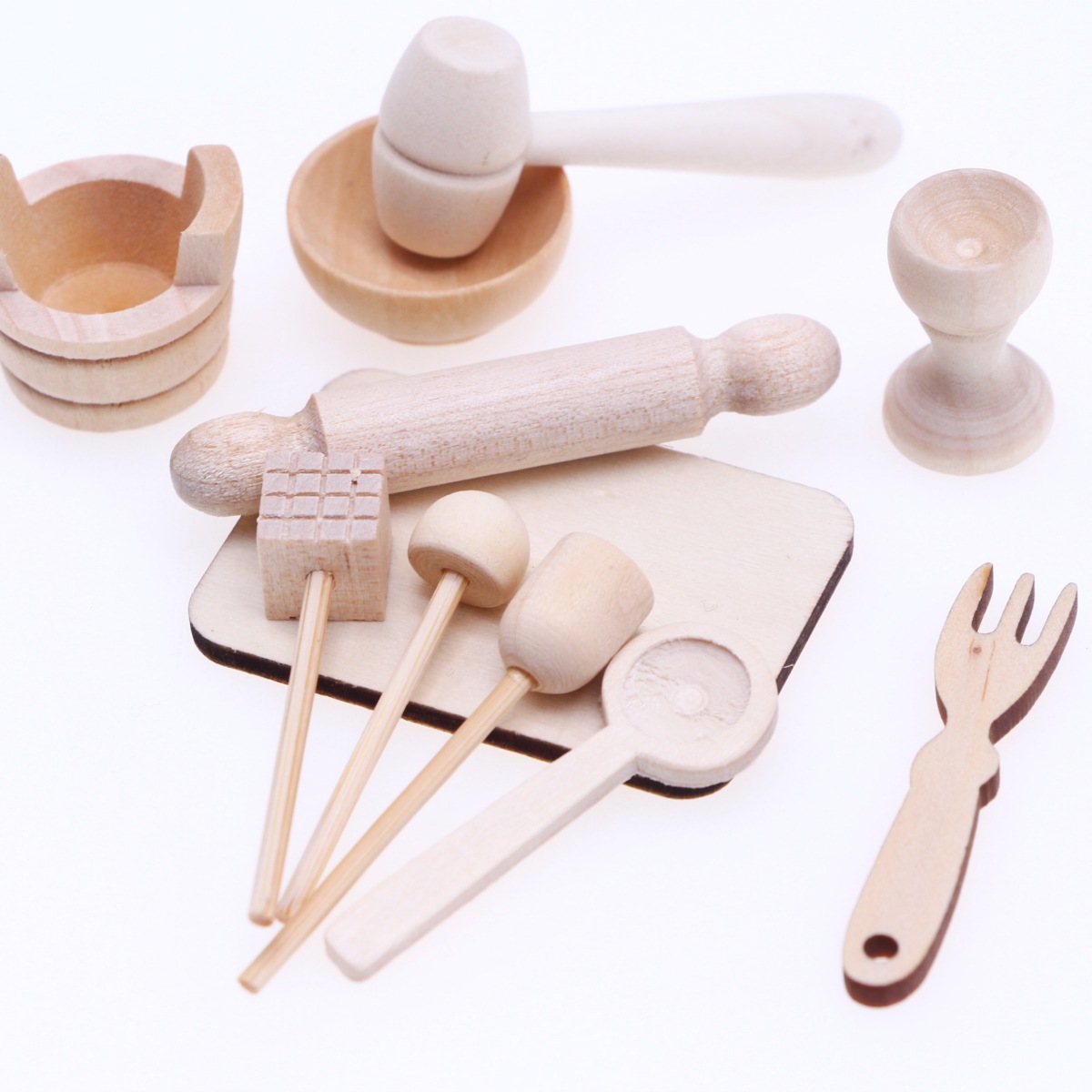 ตุ๊กตามินิตัวอ่อนสีขาวไม้ครัวเ - Mini Kitchen Baking บทวิจารณ์และราคา