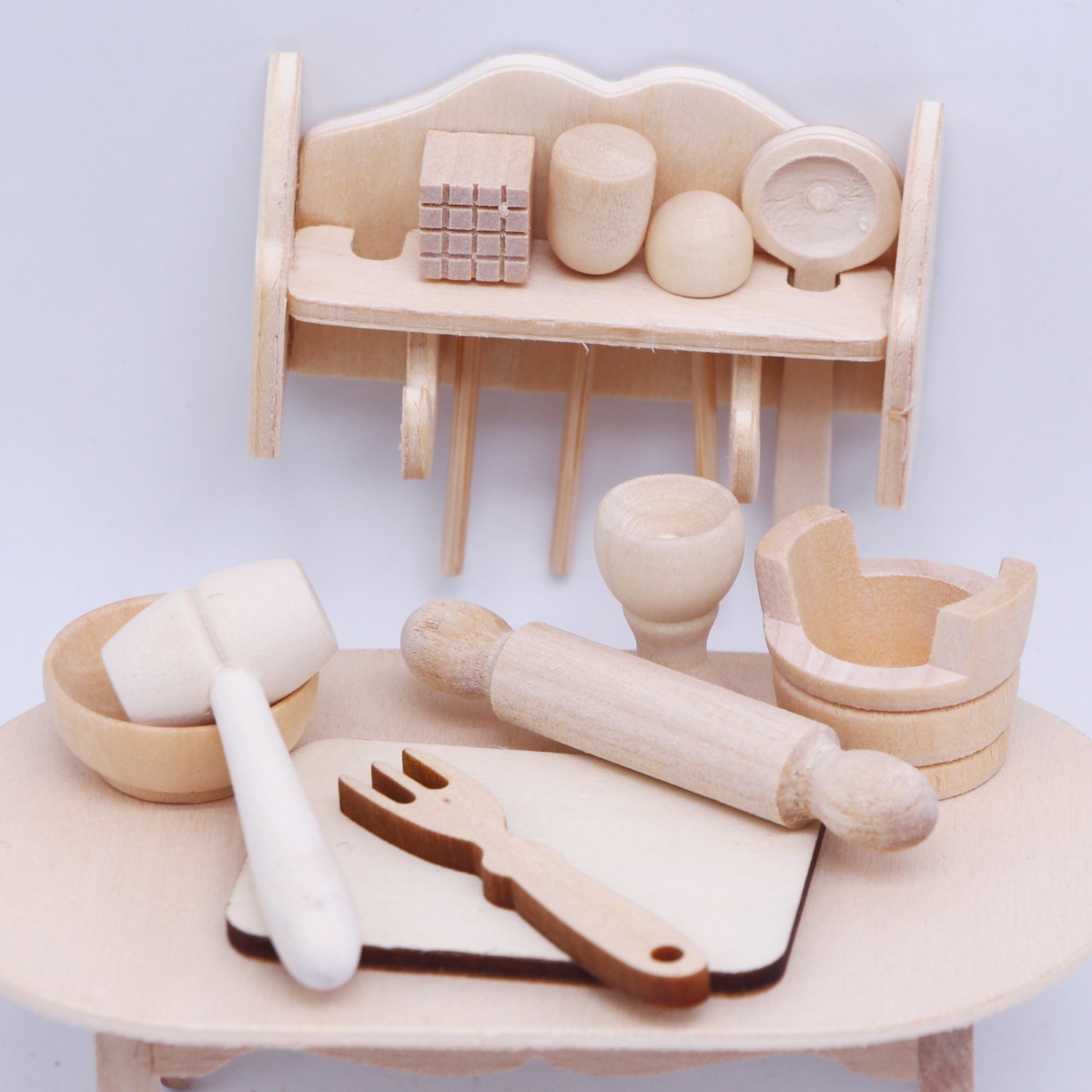 ตุ๊กตามินิตัวอ่อนสีขาวไม้ครัวเ - Mini Kitchen Baking บทวิจารณ์และราคา